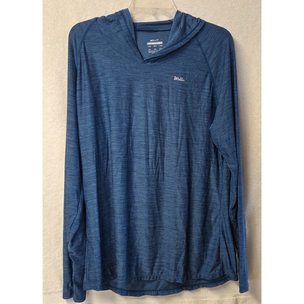 Willit Mens Sun Hoodie XL Blue Long Sleeve Performance Fishing Hiking Rash Guard